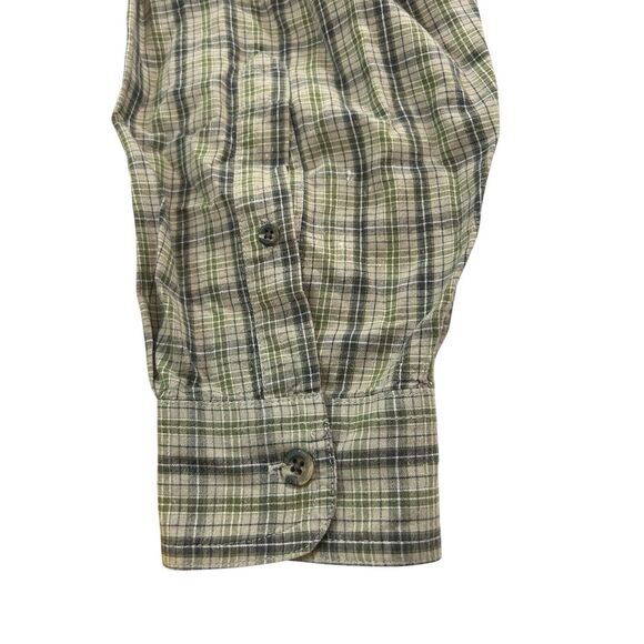Columbia X Bud Light XL Olive Green Beige Plaid Cotton Long Sleeve Button Down - Picture 8 of 10